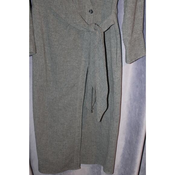 Zara Button Down Dress Long Sleeve Belted Dress XS - Picture 2 of 8